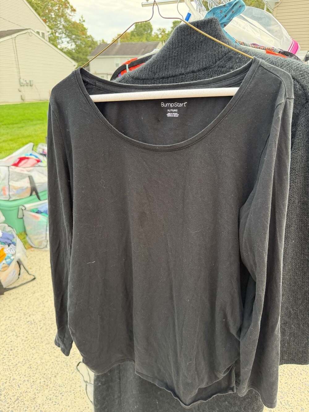BumpStart Black Long Sleeve Maternity Shirt Size XL